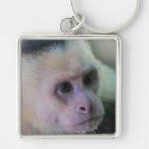 Pura Vida for White-faced Capuchin Monkey Keychain, Adult Unisex, Size: Large (2.00"), Grey/Black/Pale Purple