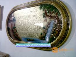 Almost files can be used for commercial. Kaligrafi Ayat Kursi Kuningan Motif Pemandangan Oval 143x85cm Mewah Kab Jepara Jualo