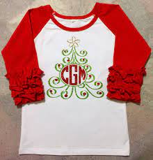 Retail price $19.99 save 25% ($5.00) Monogram Christmas Tree Shirt Girl Monogram Christmas Tees Baby Toddler Kid S Christmas Monogr Christmas Monogram Shirt Christmas Tree Shirt Christmas Monogram