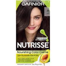 Hair color black dye shampoo. Nutrisse Nourishing Color Creme Soft Black 20 Black Tea Garnier