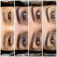 Tussey defines it as a big, bold brow that is large in size and strong in color, with an angled shape to complement the lines of a woman's cheekbones and jawbone. Powder Or Combo Brows Adoure Beauty