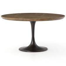 Aero Tulip Industrial Brass Clad Top Round Dining Table 55 Dining Table Round Dining Table Round Dining