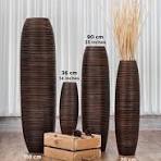 Amazon.com: Leewadee Jarrón grande de madera marrón para decoración del  hogar, 34 pulgadas de alto, decoración de granja, soporte para flores para  ...