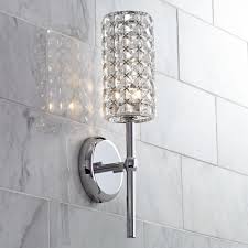 Vienna Full Spectrum Modern Wall Light Sconce Chrome Hardwired 16 High Fixture Clear Crystal Cylinder Bedroom Bathroom Hallway Walmart Com Walmart Com