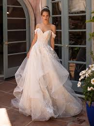 Ball Gown Off The Shoulder Tulle And Net Moonlight Couture Wedding Dress Style H1428 Sheer Wedding Dress Ball Gown Wedding Dress Wedding Dress Couture