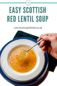 Easy Scottish Red Lentil Soup Is Hearty And Warming Soup It S The Soup I Make Several Times Every Month Throug In 2020 Red Lentil Soup Lentil Soup Recipes Lentil Soup