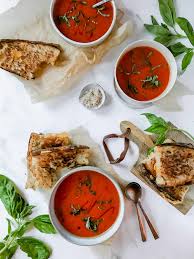 Roasted Tomato Soup And Grilled Cheese Recipe Roasted Tomato Soup Roasted Tomatoes Delicious Soup