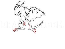 With a paintbrush, draw a curved blue line on the forehead, making points over each eyebrow. How To Draw A Baby Dragon Step By Step Drawing Guide By Flareofamethyst Dragoart Com