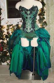 Burlesque Peacock Custom Made Corset Panty Skirt Peacock Costume Burlesque Outfit Masquerade Costumes