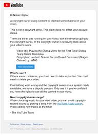 These services let you pay a flat fee to use their music, and in return, you're good to go. Raptor On Twitter Started Getting Copyright Claims On My Mk11 Youtube Videos Just For Having The Stage Music Playing In The Background I Got This Email Immediately After Uploading And The