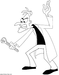 Print this cool coloring page of the phineas and ferb movie 2nd dimension, with agent p and dr doofenshmirtz. Phineas And Ferb Coloring Pages 2 Disneyclips Com