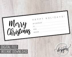 Christmas Gift Certificate Gift Certificate Printable Gift Coupon Gift Instant Download Gift Idea Holiday Gift Black White Diy Gift Printable Gift Certificate Holiday Gift Certificates Christmas Gift Certificate