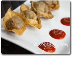 Brush a little beaten egg white onto the top two edges of the wrapper, then fold the bottom corner over the filling and roll firmly to the halfway point. Wonton Wrappers Recipe