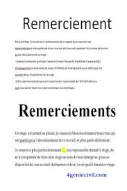2 Exemples De Remerciement Rapport De Stage 3eme Cours Genie Civil Outils Livres Exercices Et Videos