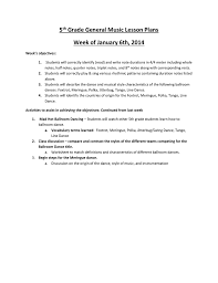 Out in the field with mlt: 5 Th Grade General Music Lesson Plans Week Of January 6th 2014