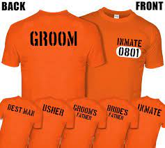 Stag Do Prison Inmate T Shirt Jail Tshirt Top Costume Groom Best Man Usher Funny Bachelor Party Shirts Funny Bachelorette Shirts Stag Do