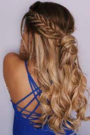 Fishtail Braid Half Up Hairstyle Braid Messy Bun Hair Extensions Blonde Caramel Blonde Extensions Foxy Loc Hair Styles Fishtail Hairstyles Half Up Hair