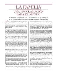 La Familia Una Proclamacion Para El Mundo Lds Quotes Proclamation To The World Family Proclamation