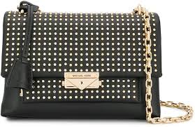 Michael michael kors rhea medium perforated zip backpack (1926540 pyg) ❤ liked on polyvore featuring bags, backpacks, backpack, black, michael michael kors bags, michael. Michael Kors Black And Gold Studded Bag Shop The World S Largest Collection Of Fashion Shopstyle