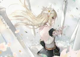 Fantasy hairstyles are becoming more popular and used, even if they are not a casual look. Wallpaper Id 156255 Epic Seven Anime Girls Elves Pointy Ears Women Fantasy Girl Blonde Long Hair Profile Looking At Viewer Bareback Flower In Hair Fantasy Art Sword Petals Bokeh Artwork Drawing