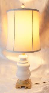 Vintage Table Lamp White Ceramic Body Cast Iron Base 25 Nightstand Side Table Table Lamp Vintage Table Lamp Lamp