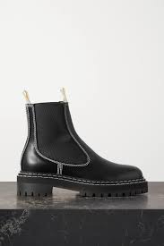The best chelsea boot material. Black Topstitched Leather Chelsea Boots Proenza Schouler Net A Porter
