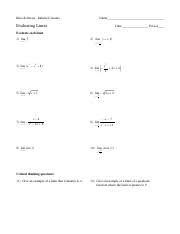 Nature of the roots of a quadratic equation worksheets. 01 Limits By Direct Evaluation Kuta Software Infinite Calculus Name Evaluating Limits Date Period Evaluate Each Limit 2 Lim X 2 1 Lim 5 X 1 X 5 2 3 Course Hero