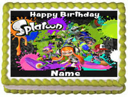 Andererseits gibt es bei dem kuchen die besonderheit, dass er im wasserbad gebacken wird. Splatoon Party Essbare Kuchen Topper Bild Ebay