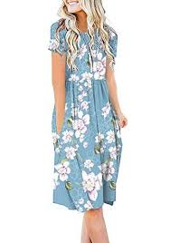 Db Moon Women Summer Casual Short Sleeve Dresses Empire Waist Dress With Pockets Flower Lig In 2020 Casual Short Sleeve Dress Short Sleeve Dresses Sleeved Swing Dress