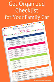 Get Organized Checklist For Your Car Getting Organized Organization Cleaning Motivation