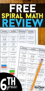 6th Grade Math Review Quizzes 6th Grade Math Homework Free Math Spiral Review Math Homework Spiral Math