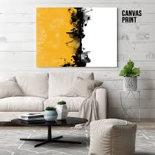 Abstract Art Digital Watercolor Painting Mustard Wall Decor Canvas Print Modern Art Giclee C Nursery Initial Art Abstract Geometric Art Digital Watercolor