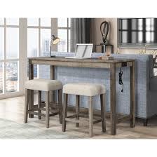 This console table and stool set is a combination of form and function, perfect for a multifunctional living room decor, whether in an entryway or as a bar. Gracie Oaks Koltunski 60 Console Table And Stool Set Reviews Wayfair