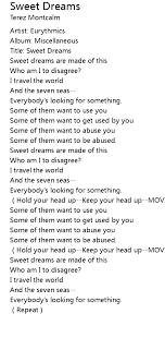 Перевод песни sweet dreams — рейтинг: Sweet Dreams Lyrics Follow Lyrics