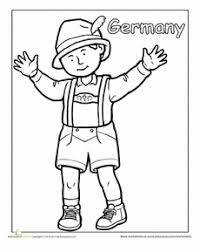 German Traditional Clothing Worksheet Education Com Coloring Pages Germany World Thinking Day