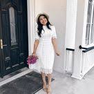 The Moving Finger Writes And Having Writ Moves On Nor All Thy Piety Nor Wit Elegant Kate Lace White Midi Dress Feminine Lovely Collar Detailing Sizes Come In S L Classy Modest Fas Lace White Dress Simple Frock Design Simple Frocks