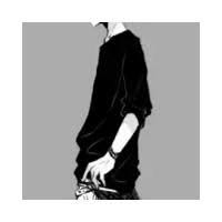 帅气动漫男生头像黑白 portrait