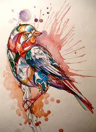 Watercolor Bird Art Watercolor Bird Art