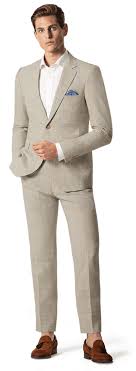 Der richtige hochzeitsanzug für den bräutigam. Beige Karierter Herren Anzuge Hockerty