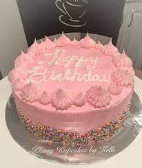 Happy Birthday Cake Images For Girls Vanilla Cake With Pink Vanilla Buttercream Teenage Girl Birthday Cake Birthday Cake Girls Teenager Girl Birthday Cupcakes Birthday Cake Girls