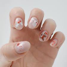 Gingerbread Man Christmas Nail Art With Opi Put It In Neutral Pink Simple Nailart Nails Pink Nails Christmas Nails