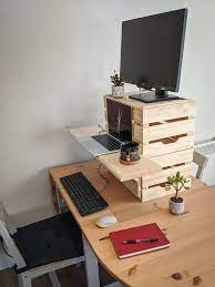 3 Standing Desk Converter Ideas For Your Wfh Set Up Ikea Hackers Diy Standing Desk Ikea Standing Desk Standing Desk Converter