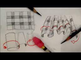 Sketch the series of vertical lines with a pattern on. How To Draw Plaid Pattern Clothing Fabric Drapery And Folds Youtube