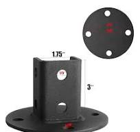 1-5/8 Inch Strut Base 4-Pack Post Base Channel Plates - 5.1" Square Base,  4-Hole, For 1-5/8" Strut Channel, Black Powder-Coated, Floor Mount Channel  ...