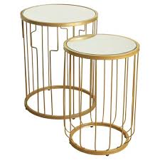 Better homes & gardens tray top nesting tables. Nesting Tables Gold Mirrored Homepop Target