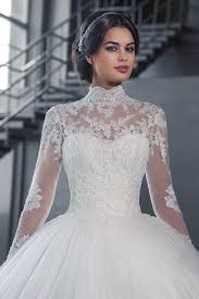 Luxury High Neck Iiiusion Long Sleeve Lace Ball Gown Wedding Dres See Through Back Sheer Wedding Dress Wedding Dresses Lace Ballgown Wedding Dresses
