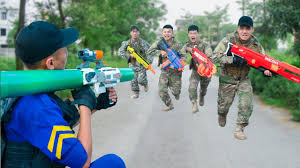 Introducing all new blasters from nerf, inspired from the game fortnite! Battle Nerf War Rocketman Nerf Guns Robber Group Fortnite Rocket Launcher Battle Youtube