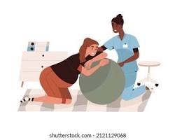 Image of midwife assisting a woman in labor