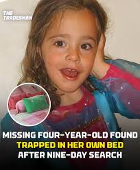 She was found at the foot of the bed.