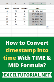 How To Convert Timestamp Into Time With Time Mid Formula In 2020 Excel Tutorials Excel Formula Excel Shortcuts